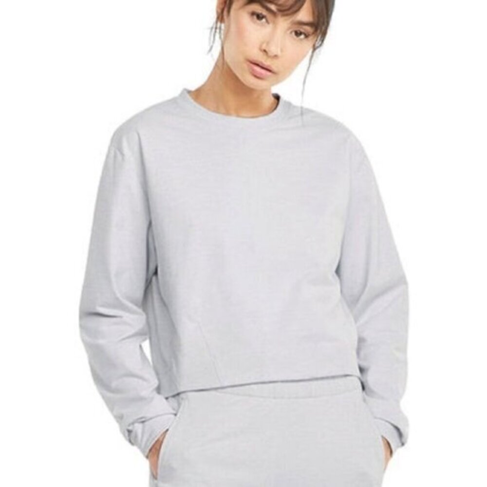 Puma Train Cloudspun Crew Neck Sweater Nimbus Cloud Heather Grey Size XS